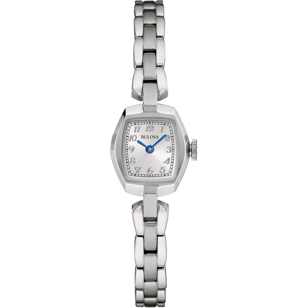 Bulova reloj clásico de vestir mini mujer cuarzo dos agujas marcadores arábigos | Plateado