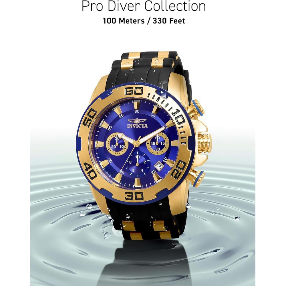 Reloj Invicta Pro Diver para hombre pantalla analógica | Dorado y Negro