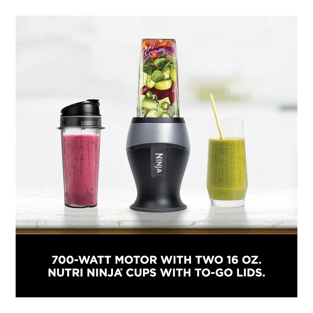 NINJA LICUADORA PERSONAL 700 W – 2 TAZAS 16 OZ PARA BATIDOS Y LICUADOS