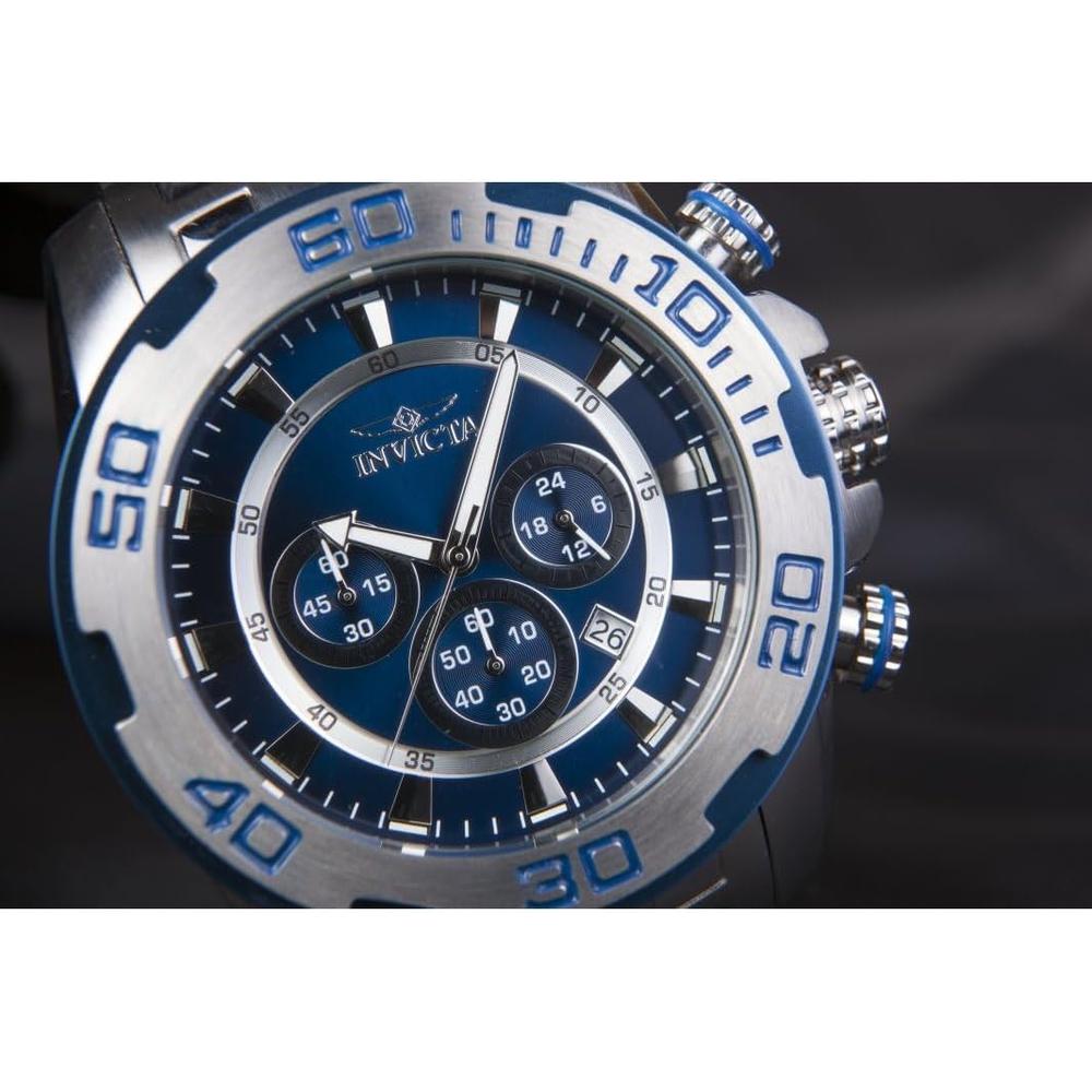 Reloj Invicta Pro Diver para hombre analógico resistente al agua | Plateado y Azul Acero