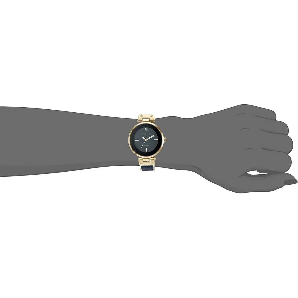 Anne Klein AK/2512LPGB reloj para mujer con diamante auténtico | 34 mm - Azul marino/dorado