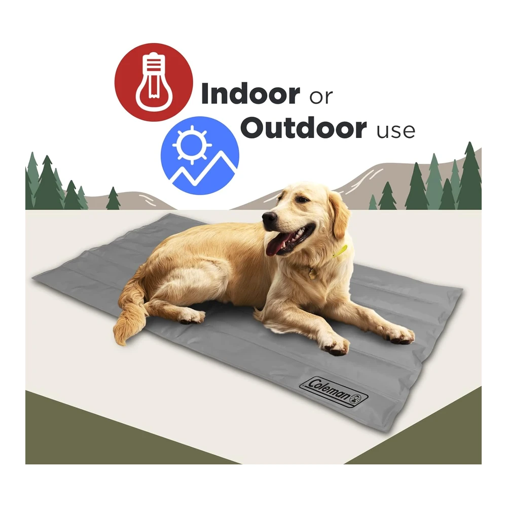 Alfombrilla de Gel Refrescante para Mascotas En Tamaño Grande de 20 X 36" - para Mascotas Grandes (Plateado)