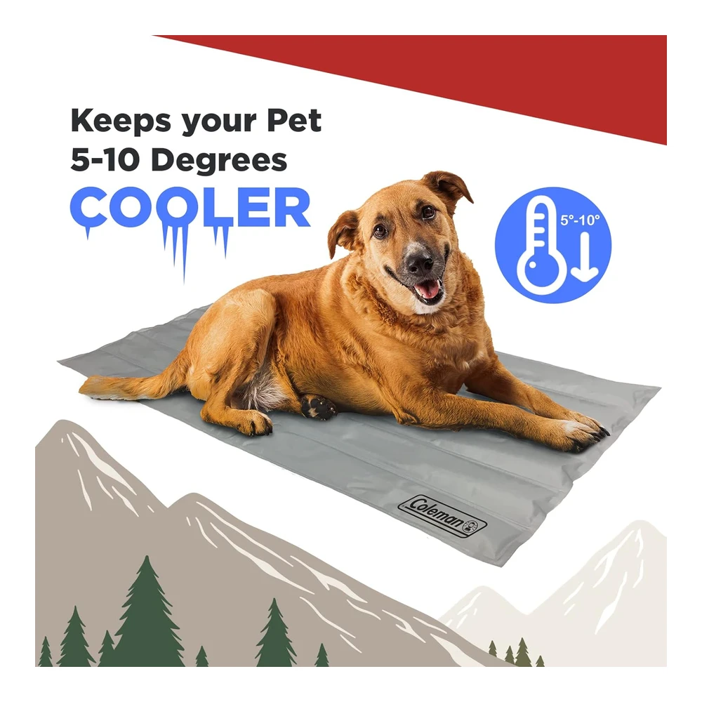 Alfombrilla de Gel Refrescante para Mascotas En Tamaño Grande de 20 X 36" - para Mascotas Grandes (Plateado)
