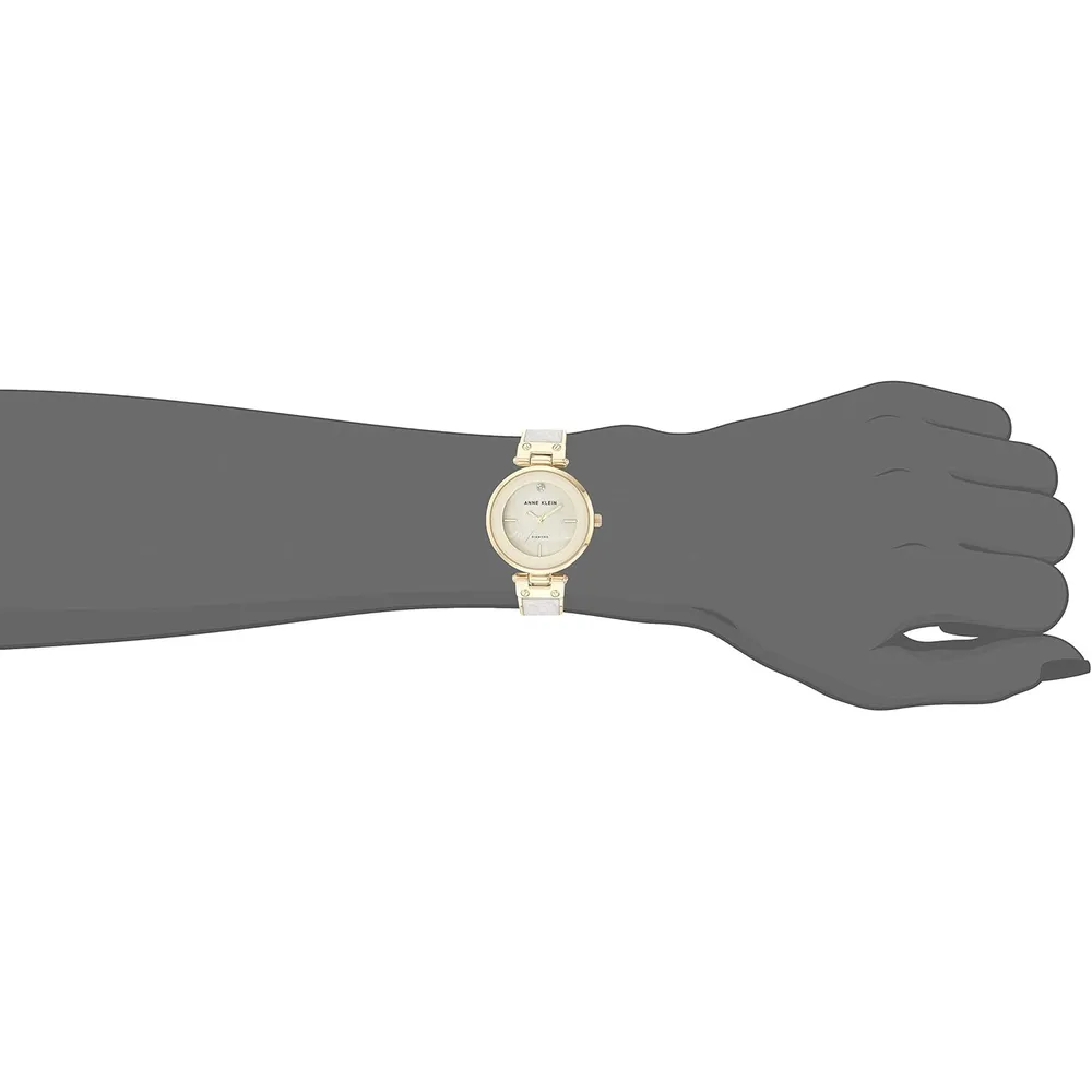 Anne Klein AK/2512LPGB reloj para mujer con diamante auténtico | 34 mm - Marfil/Dorado