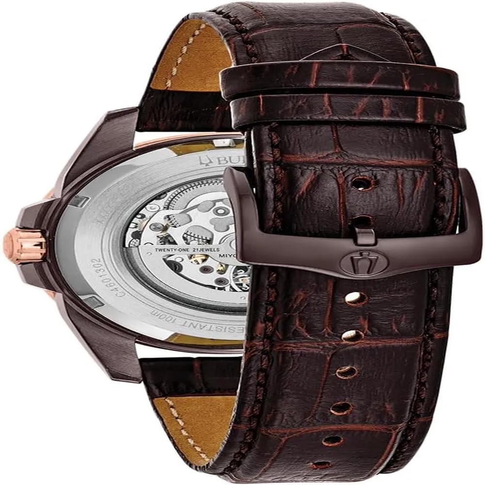 Bulova reloj automático hombre con correa | Marrón