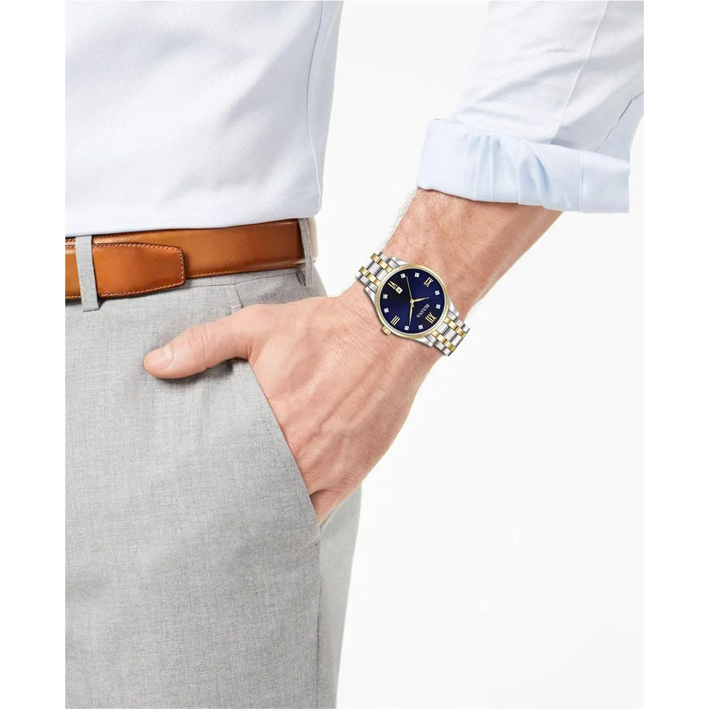 Bulova reloj clásico hombre acero inoxidable diamantes y fecha | Plata