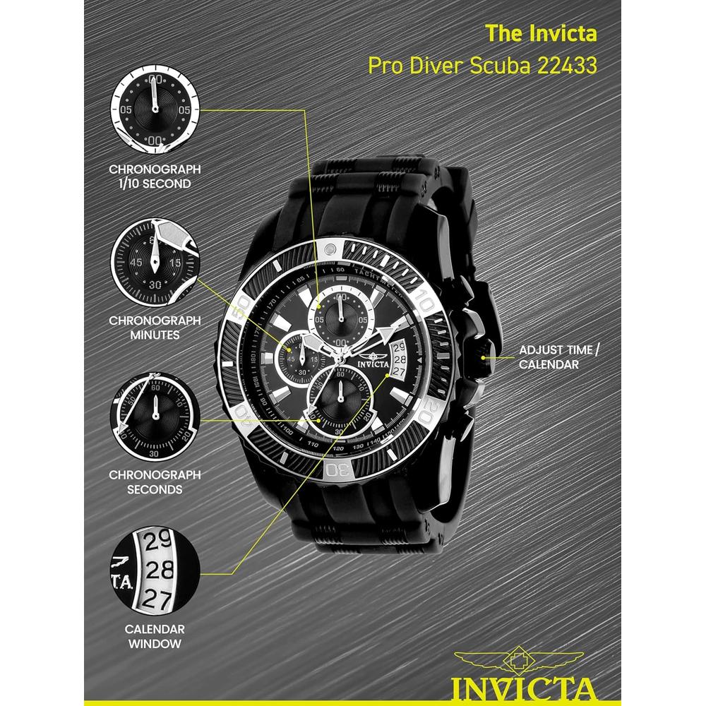 Reloj Invicta Pro Diver para hombre brilla en la oscuridad | Negro Mate