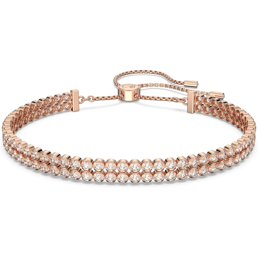 SWAROVSKI PULSERA TENNIS MATRIX ACABADO ORO ROSA PARA MUJER | ORO ROSA