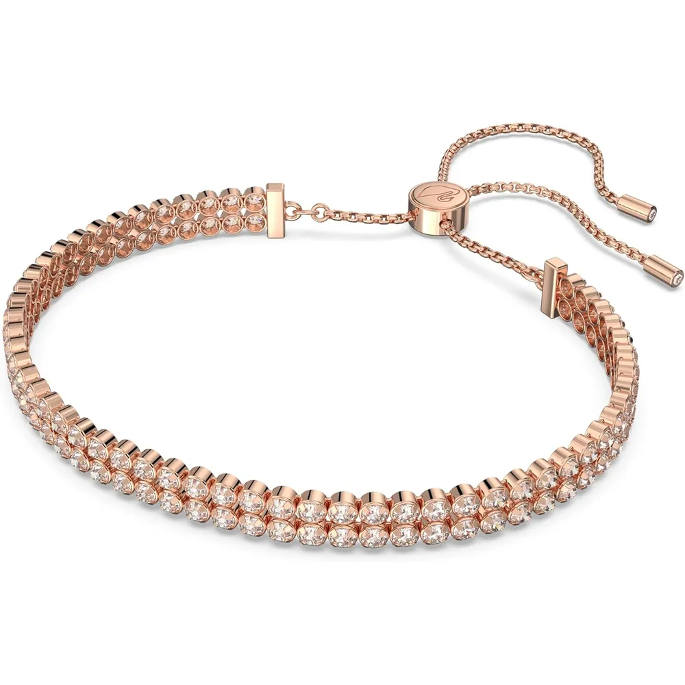 SWAROVSKI PULSERA TENNIS MATRIX ACABADO ORO ROSA PARA MUJER | ORO ROSA