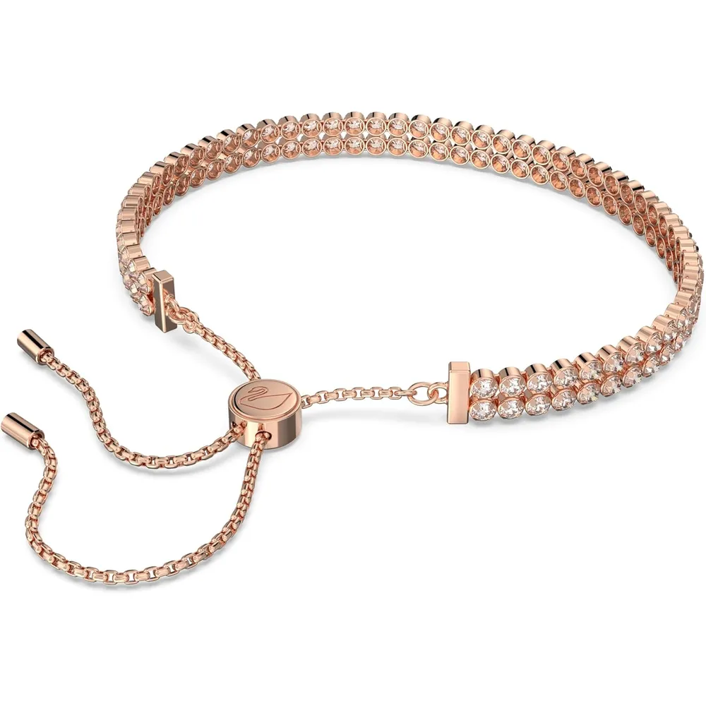 SWAROVSKI PULSERA TENNIS MATRIX ACABADO ORO ROSA PARA MUJER | ORO ROSA