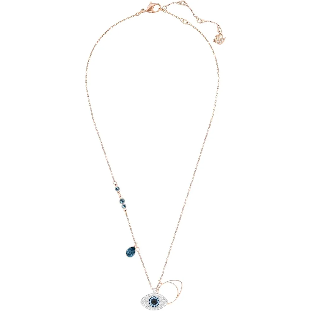 b01i18vc90_1_webp.webp SWAROVSKI COLLAR PENDIENTE EVIL EYE SYMBOLIC ACABADO ORO ROSA PARA MUJER | AZUL/ORO ROSA