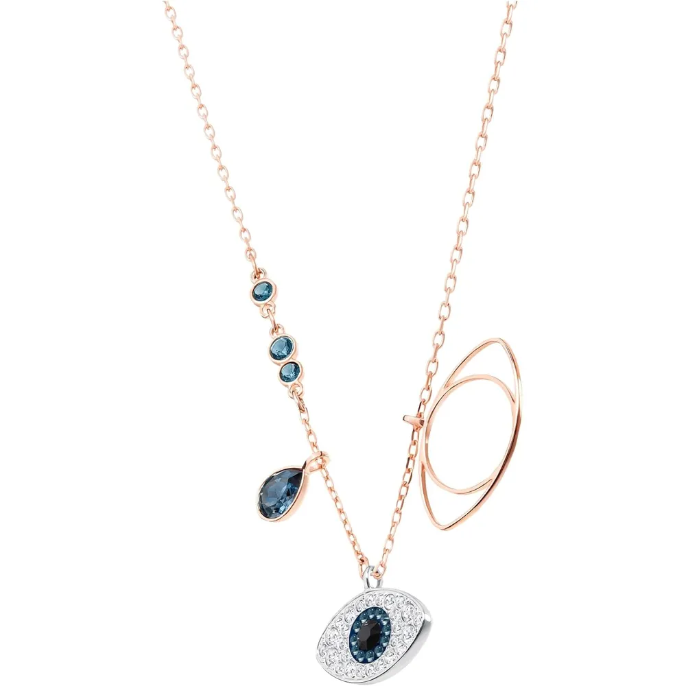 b01i18vc90_2_webp.webp SWAROVSKI COLLAR PENDIENTE EVIL EYE SYMBOLIC ACABADO ORO ROSA PARA MUJER | AZUL/ORO ROSA