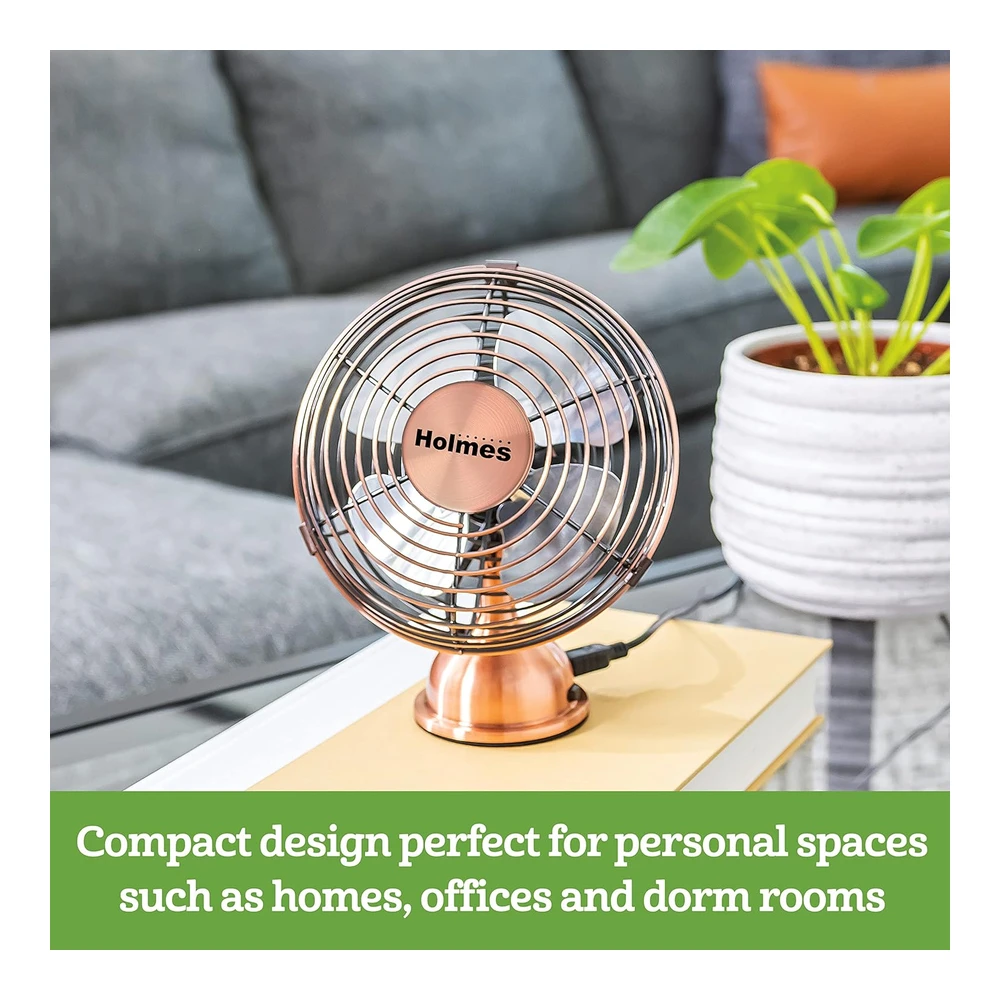 HOLMES HERITAGE VENTILADOR DE ESCRITORIO MINI USB DE 4"