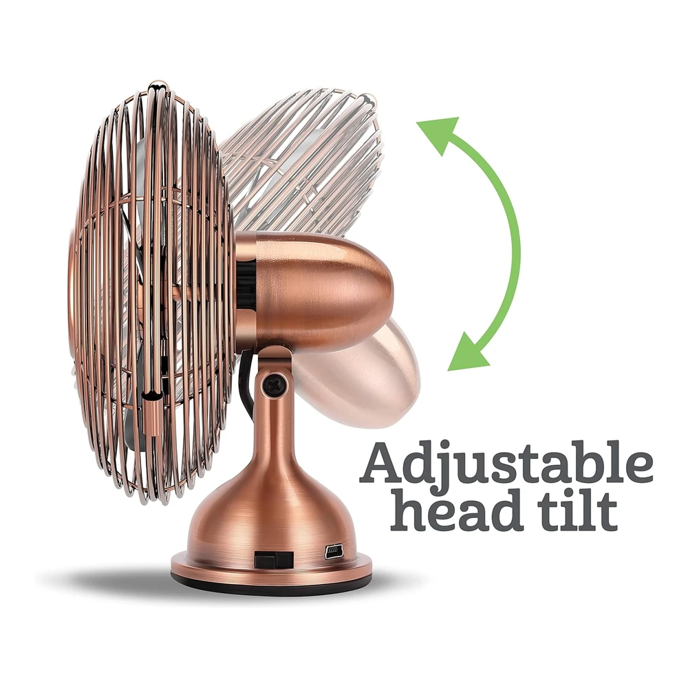 HOLMES HERITAGE VENTILADOR DE ESCRITORIO MINI USB DE 4"