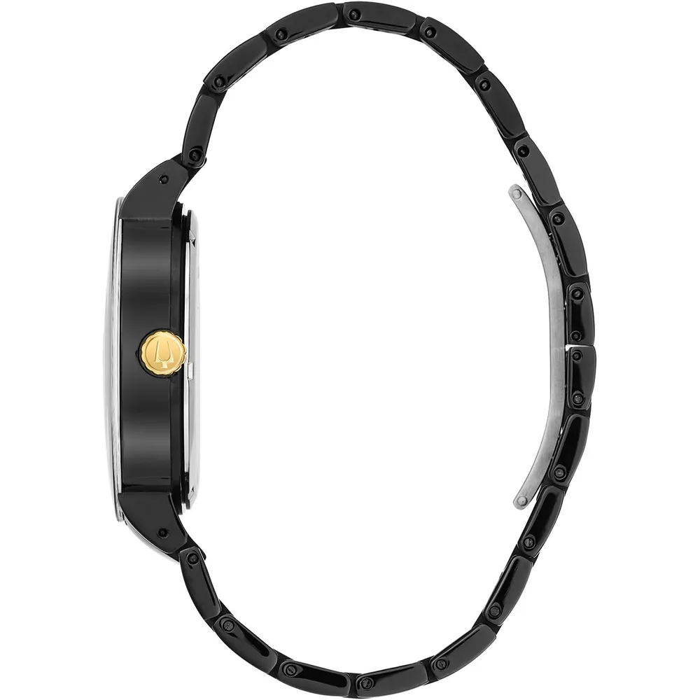 Bulova reloj multifuncional moderno para hombre de acero inoxidable | Negro