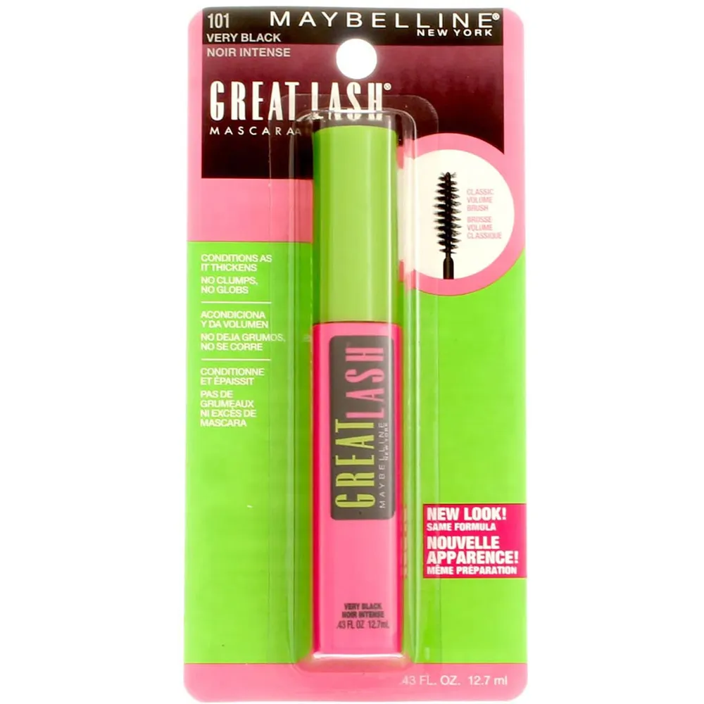 PACK 4 MÁSCARA DE PESTAÑAS GREAT LASH MAYBELLINE | NEGRO INTENSO
