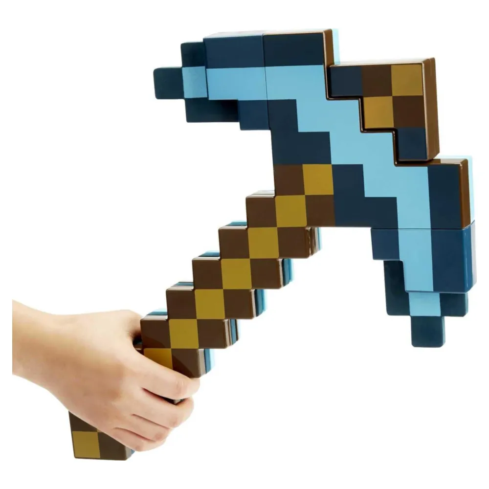 Minecraft espada y pico transformables, juguete transformable