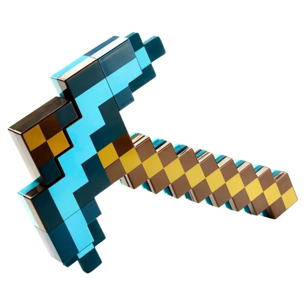 Minecraft espada y pico transformables, juguete transformable