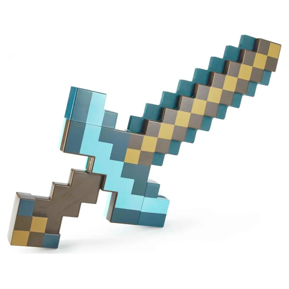 Minecraft espada y pico transformables, juguete transformable