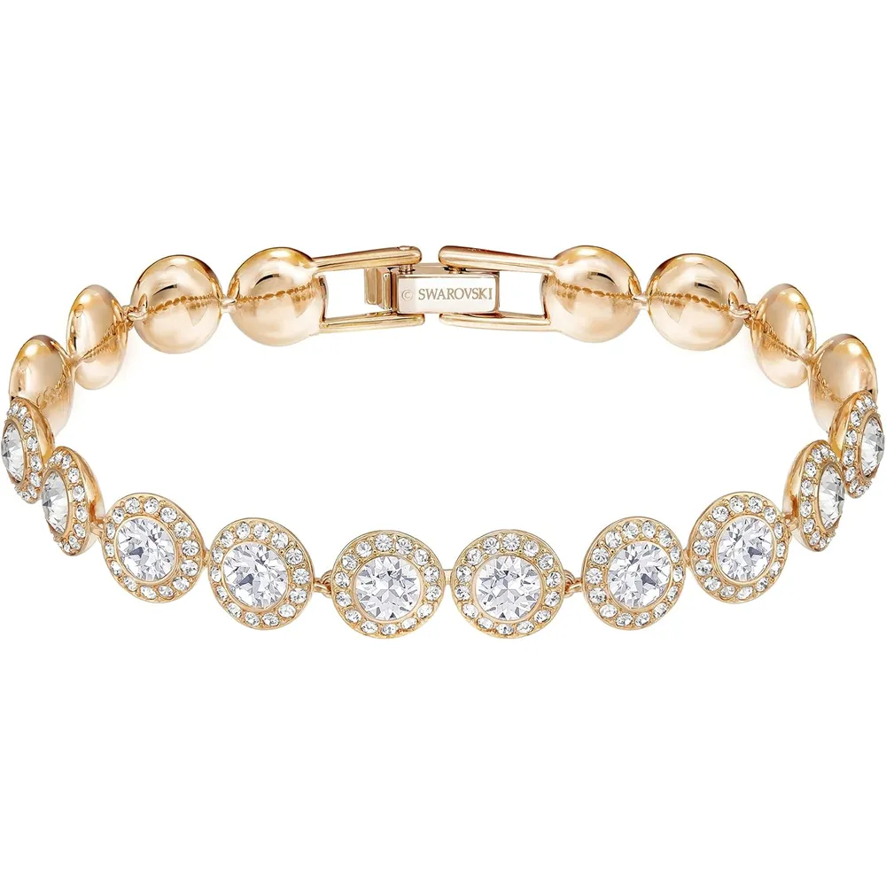 SWAROVSKI PULSERA TENNIS UNA ANGELIC ACABADO ORO ROSA PARA MUJER | ORO ROSA