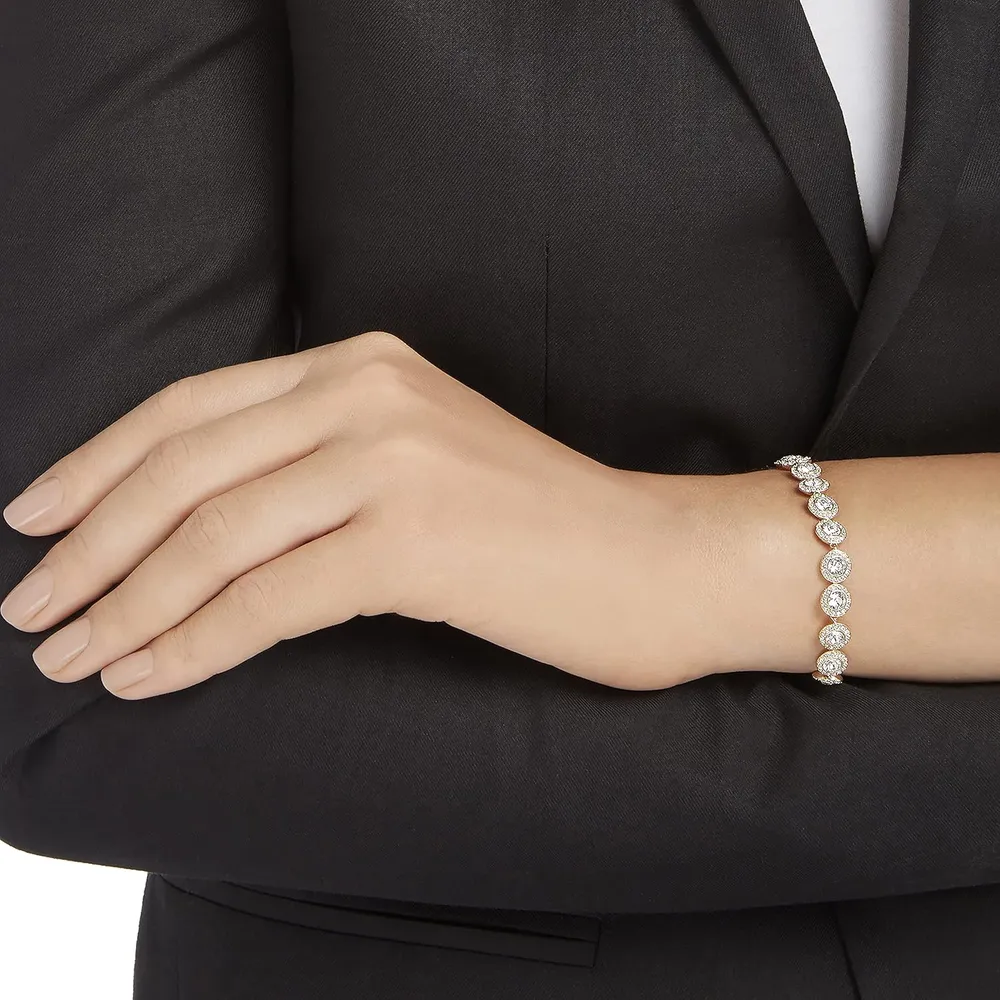 SWAROVSKI PULSERA TENNIS UNA ANGELIC ACABADO ORO ROSA PARA MUJER | ORO ROSA