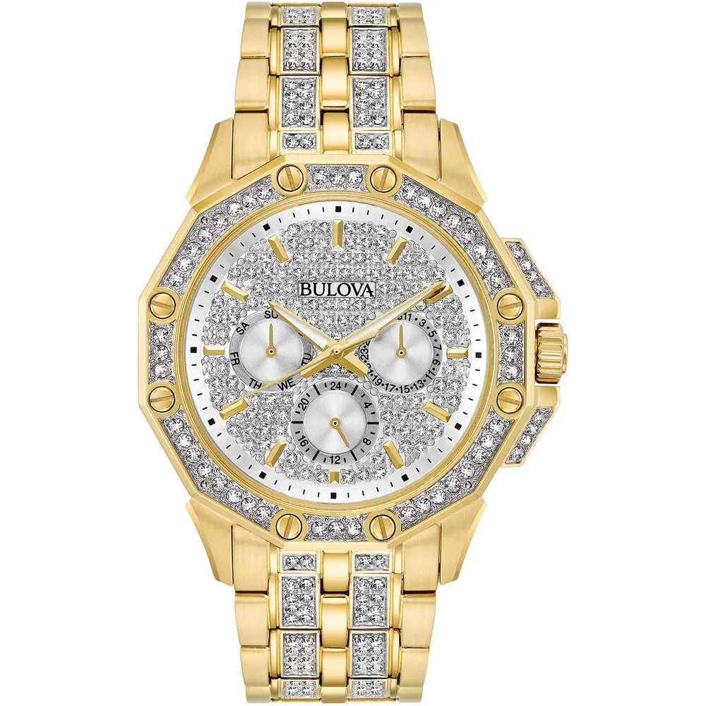 Bulova 96C134 reloj Octava para hombre con cronógrafo y esfera con cristales | 41.5 mm - Dorado