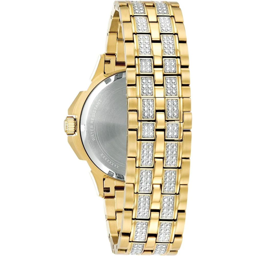 Bulova 96C134 reloj Octava para hombre con cronógrafo y esfera con cristales | 41.5 mm - Dorado