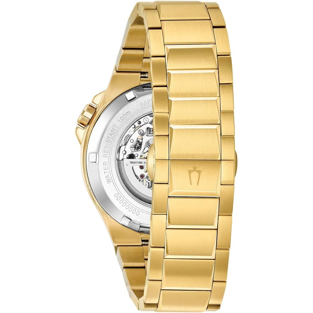 Bulova reloj clásico automático apertura abierta para hombre | Oro/Negro
