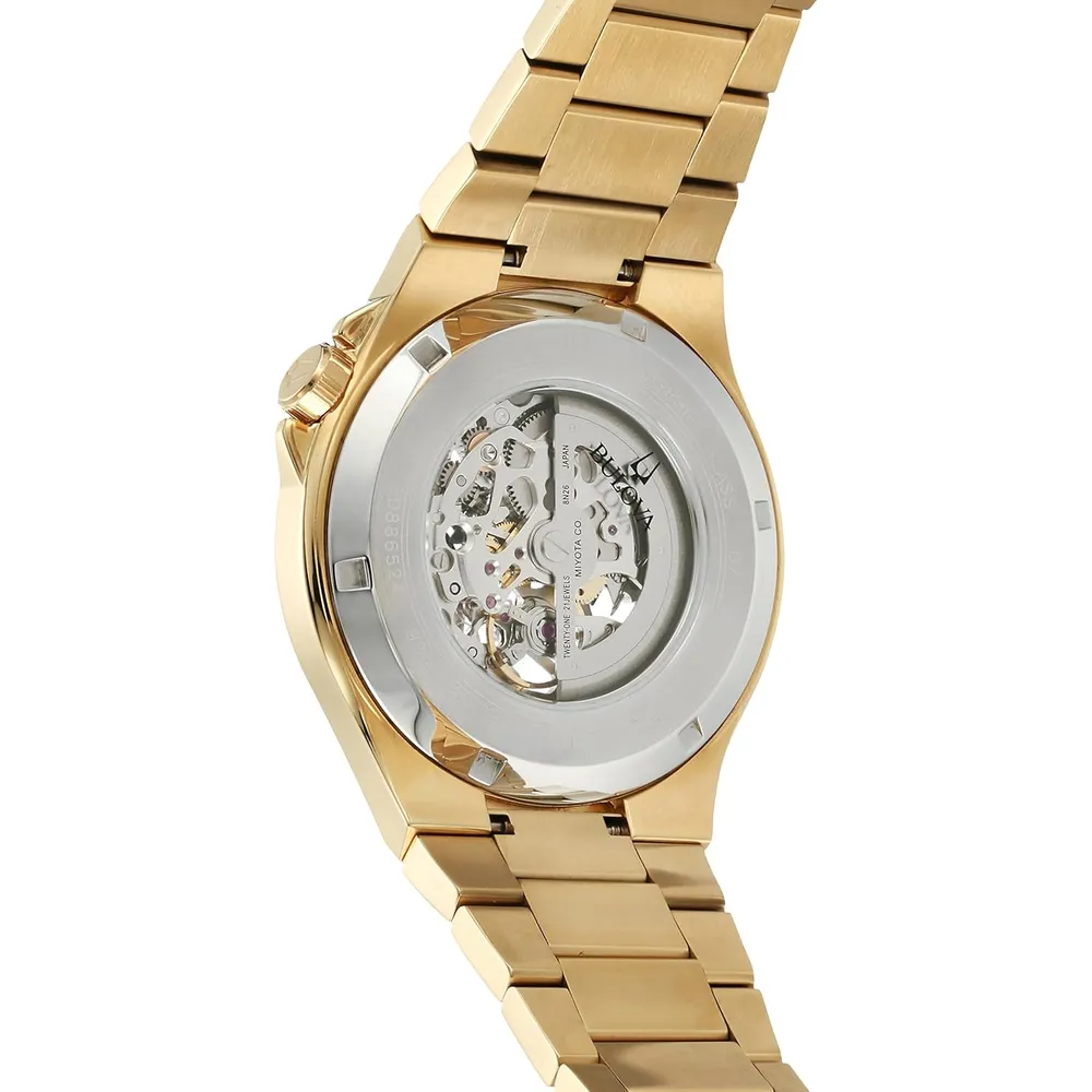 Bulova reloj clásico automático apertura abierta para hombre | Oro/Negro