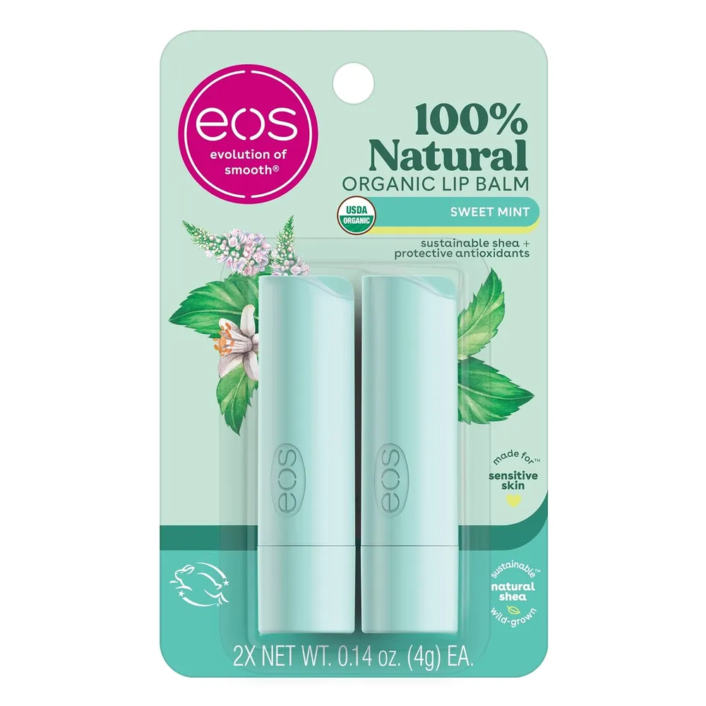 EOS bálsamo labial barra pack 2 Sweet Mint | 0.14 oz / 4 ml