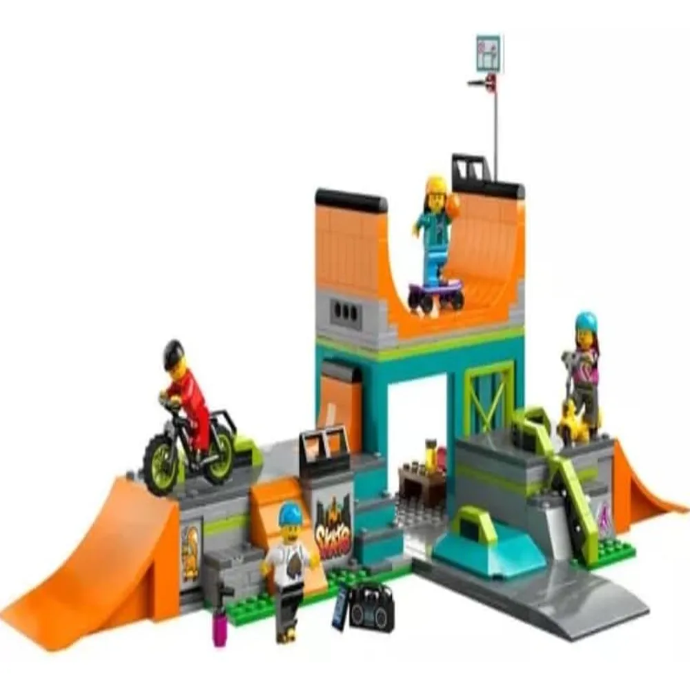 Lego City parque de patinaje con BMX patinete monopatín y figuras
