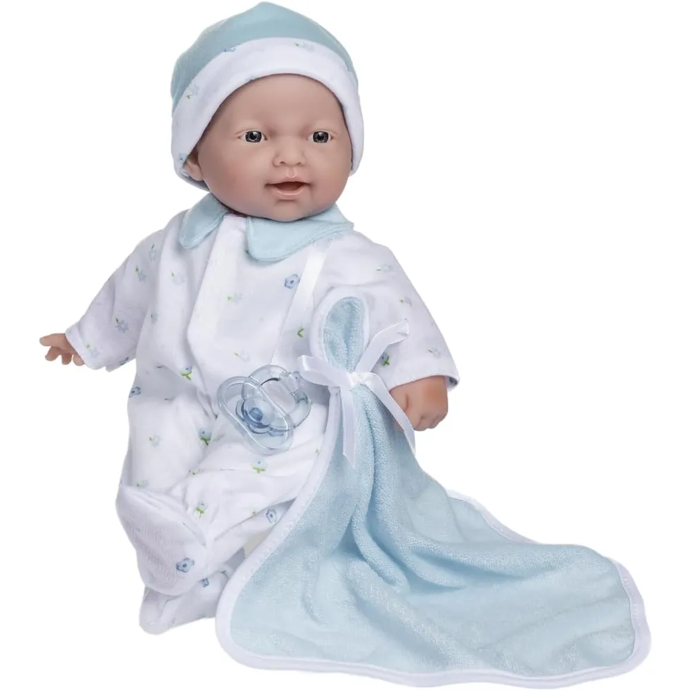 b01n36apg9_0_webp.webp LA BABY muñeca11"/28 cm con accesorios | Azul