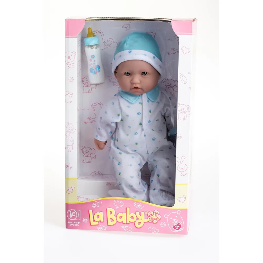 LA BABY muñeca11"/28 cm con accesorios | Azul