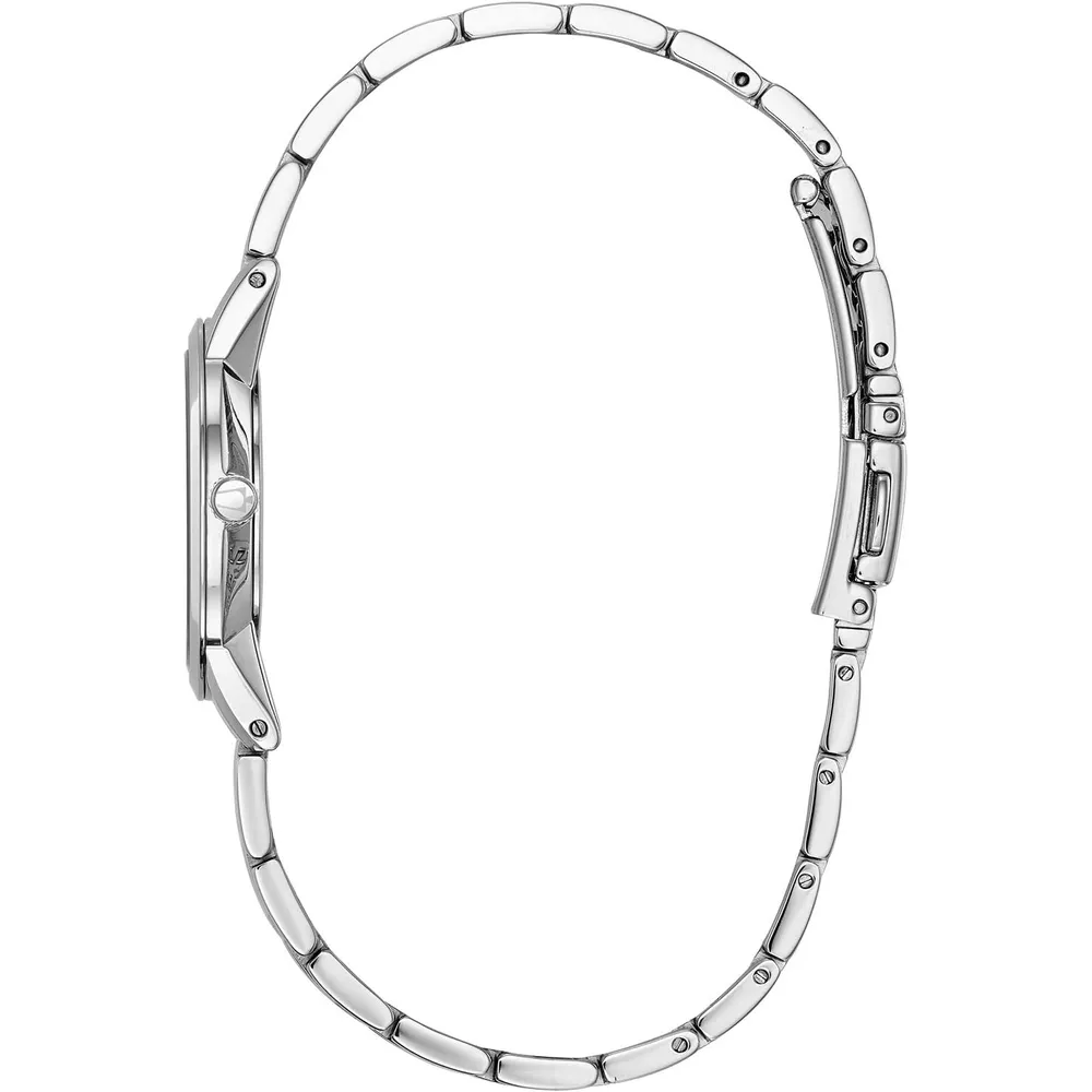 Bulova reloj clásico pequeño mujer cuarzo dos agujas nácar | Plateado
