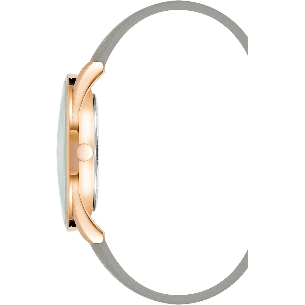 Nine West NW/1995SVBK reloj elegante con correa | 36 mm - Gris/Oro rosa