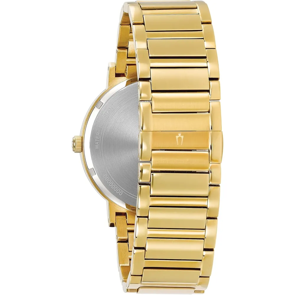 Bulova 98D144 reloj de cuarzo para hombre con diamante y cristal continuo | 42 mm - Dorado