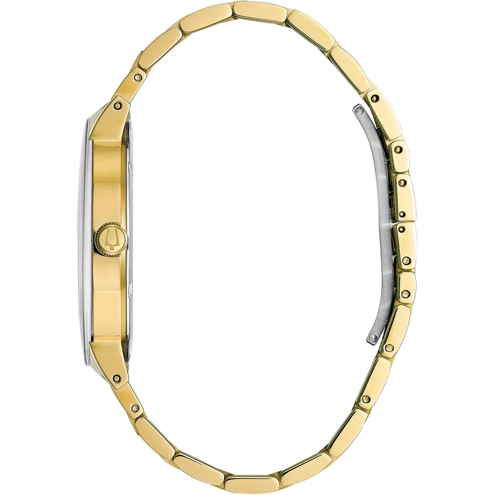 Bulova 98D144 reloj de cuarzo para hombre con diamante y cristal continuo | 42 mm - Dorado