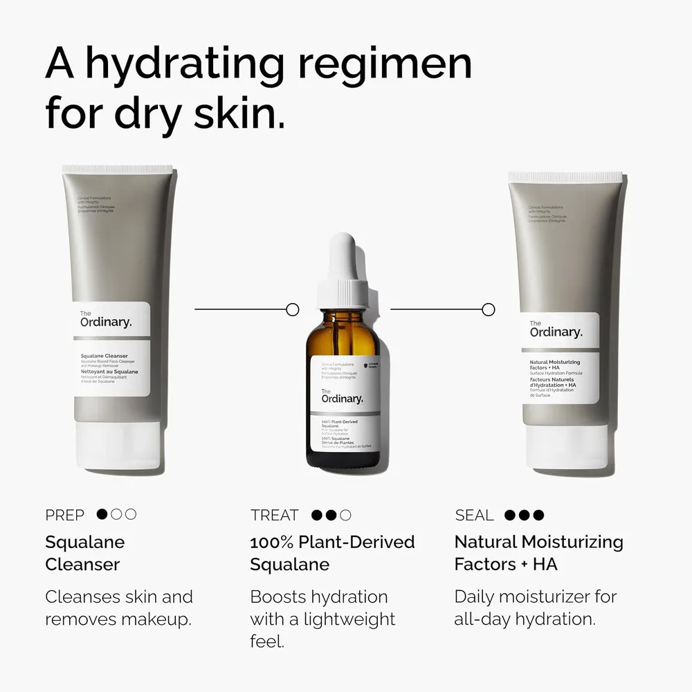The Ordinary escualano 100% derivado de plantas hidratante facial | 30 ml.