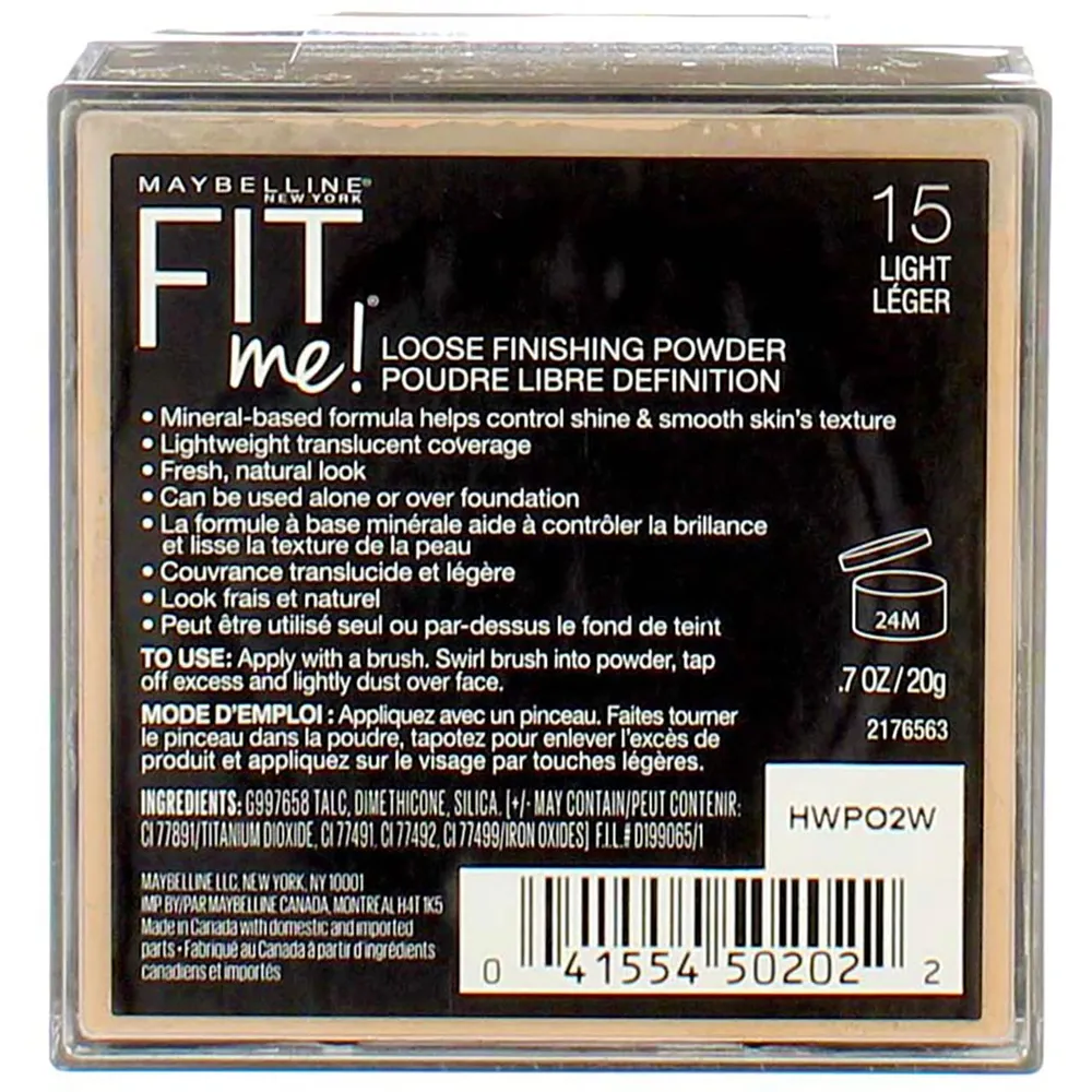 PACK 2 POLVOS SUELTOS FIJADORES FIT ME MAYBELLINE | TONO 15