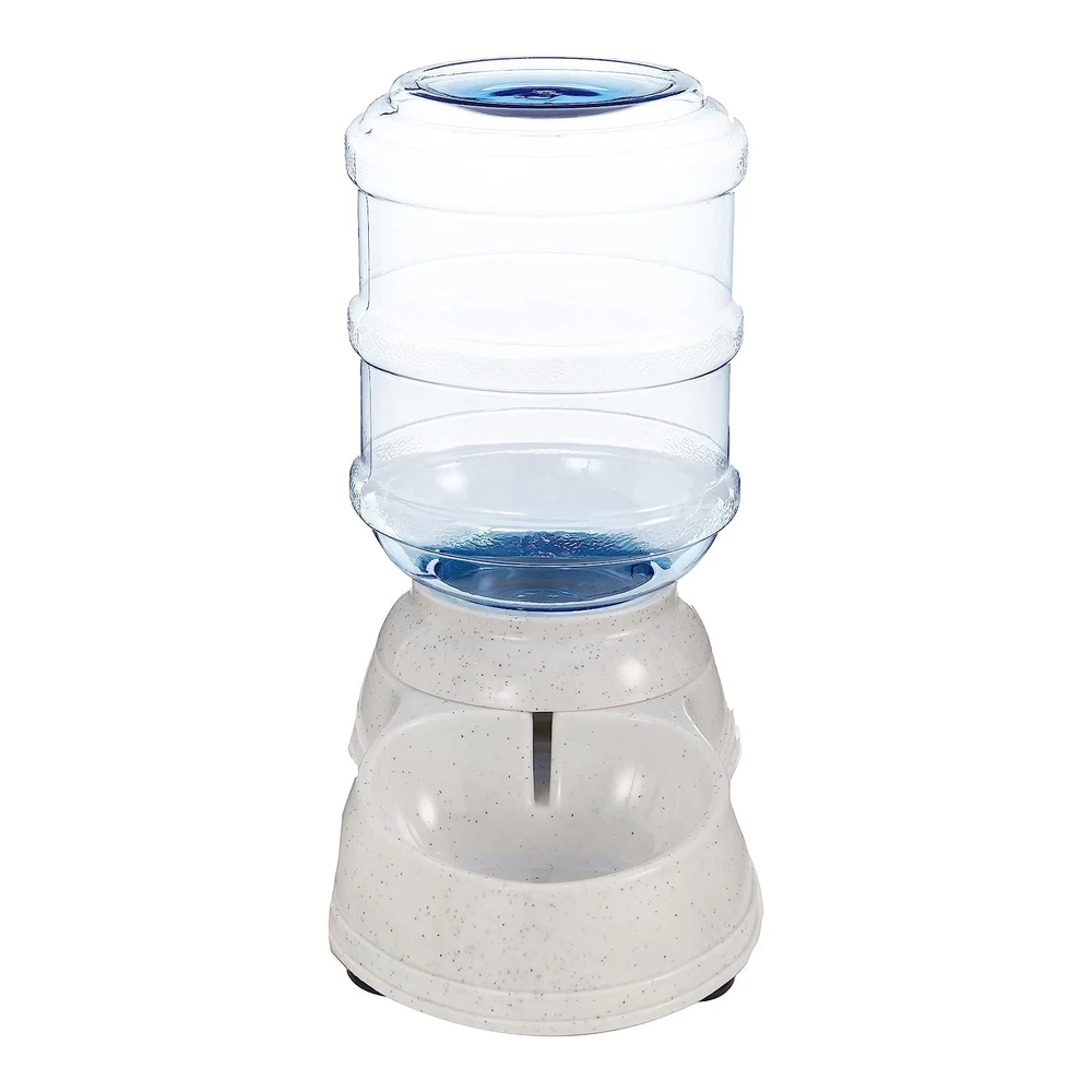Amazon Basics Gravity - Bebedero para Mascotas para Gatos - Perros - Pequeño - Capacidad de 1 Galón - Color Gris