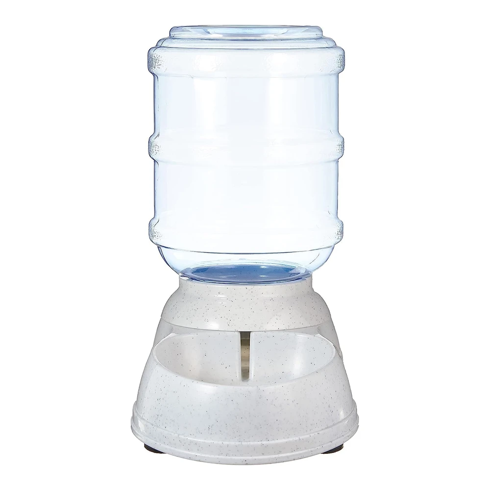 Amazon Basics Gravity - Bebedero para Mascotas para Gatos - Perros - Pequeño - Capacidad de 1 Galón - Color Gris