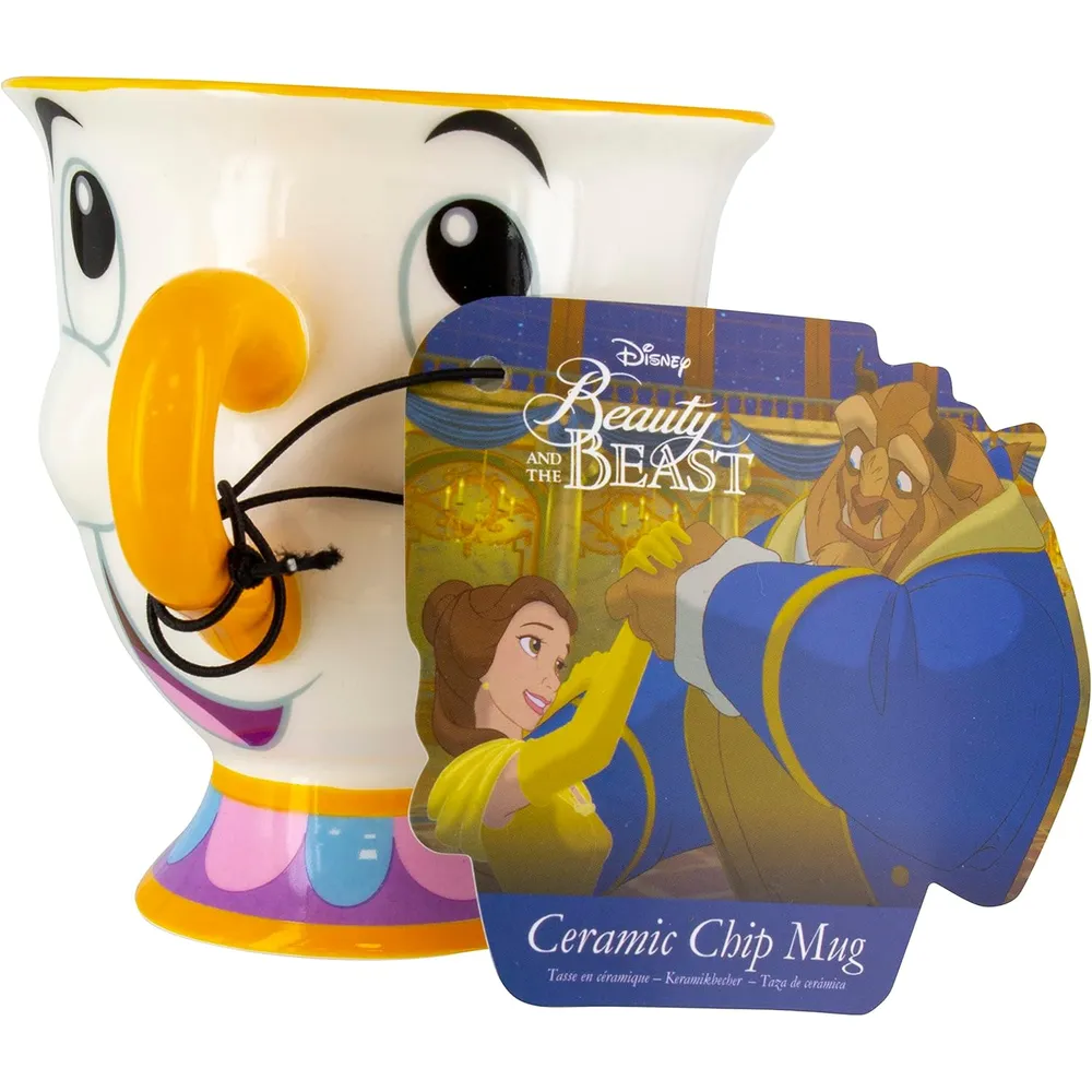 Paladone Disney Bella y Bestia taza Chip 9 oz / 266 ml oficial