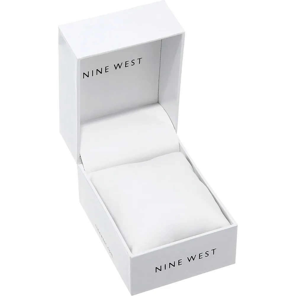 Nine West NW-2044FLBY reloj con esfera decorada y correa lisa para mujer | 38 mm - Rosado/Oro rosa