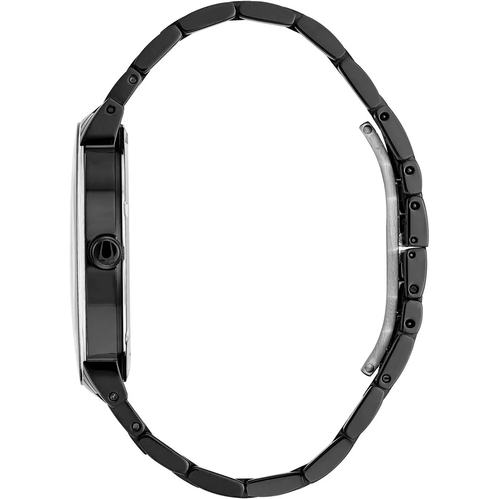 Bulova 98D144 reloj de cuarzo para hombre con diamante y cristal continuo | 42 mm - Negro