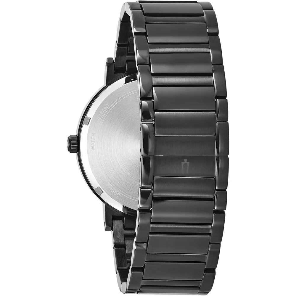Bulova 98D144 reloj de cuarzo para hombre con diamante y cristal continuo | 42 mm - Negro