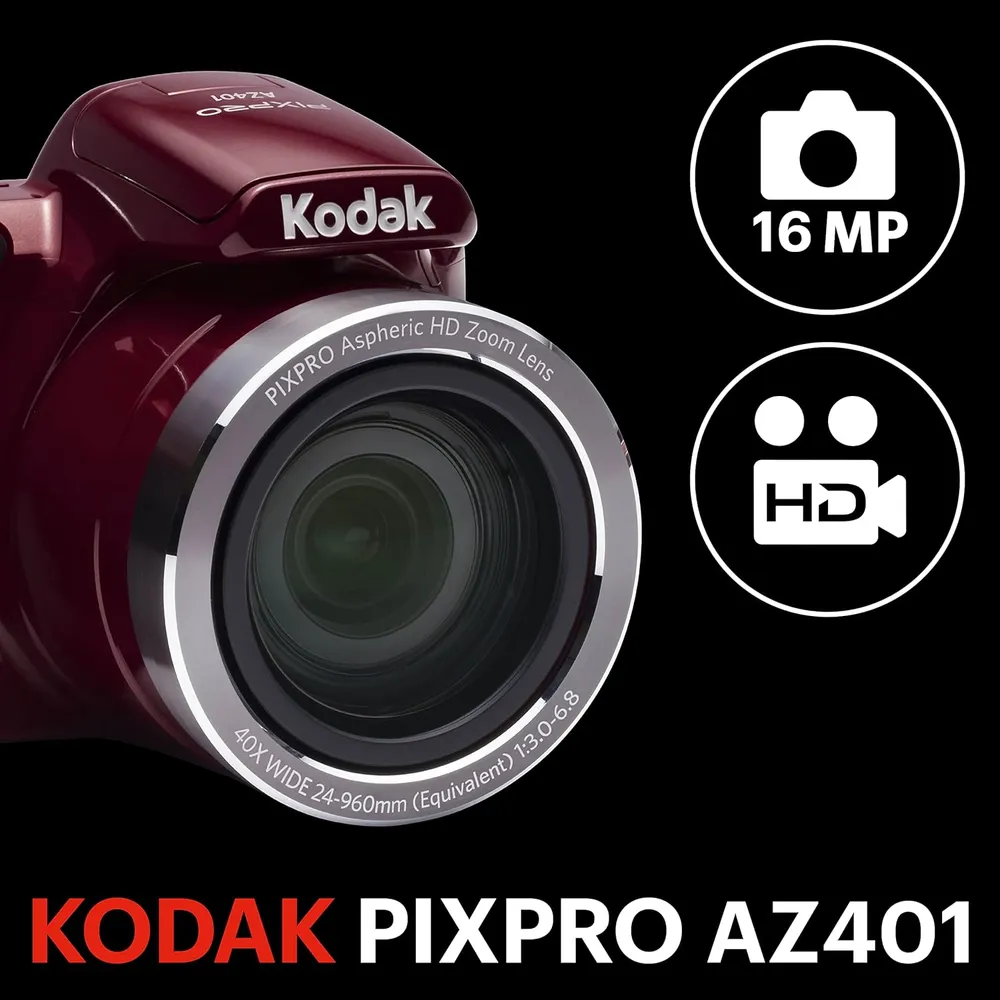 Kodak PixPro AZ401 RD cámara digital compacta LCD | Rojo