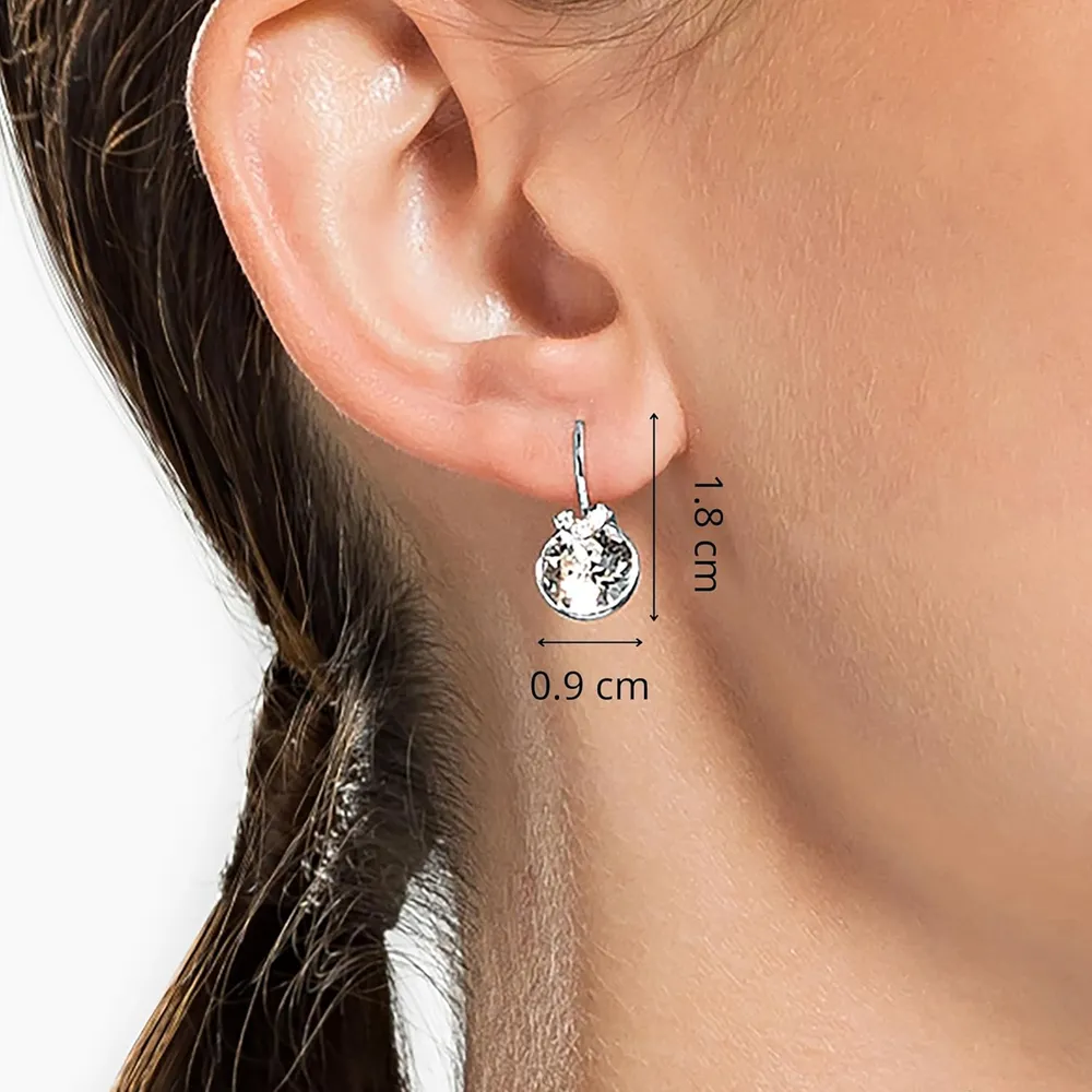 SWAROVSKI ARETES DROP BELLA ACABADO RODIO PARA MUJER | PLATA