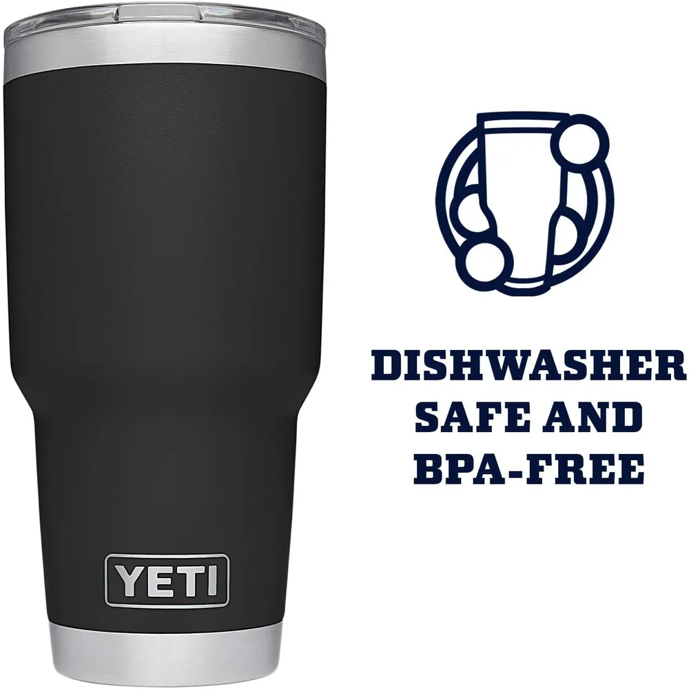 YETI Rambler Vaso de 30 oz de acero inoxidable y tapa MagSlider color negro