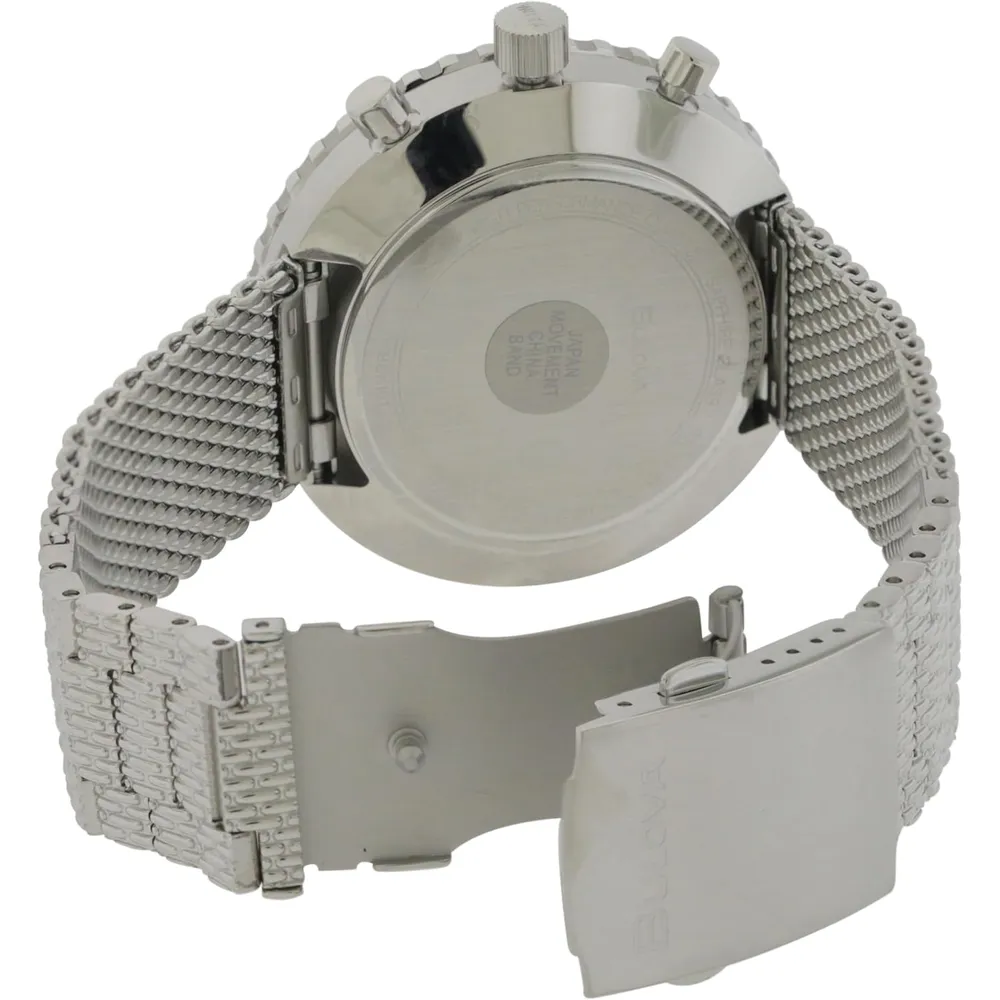 Bulova reloj Archive hombre cronógrafo 6 agujas acero inoxidable correa piel | Plata