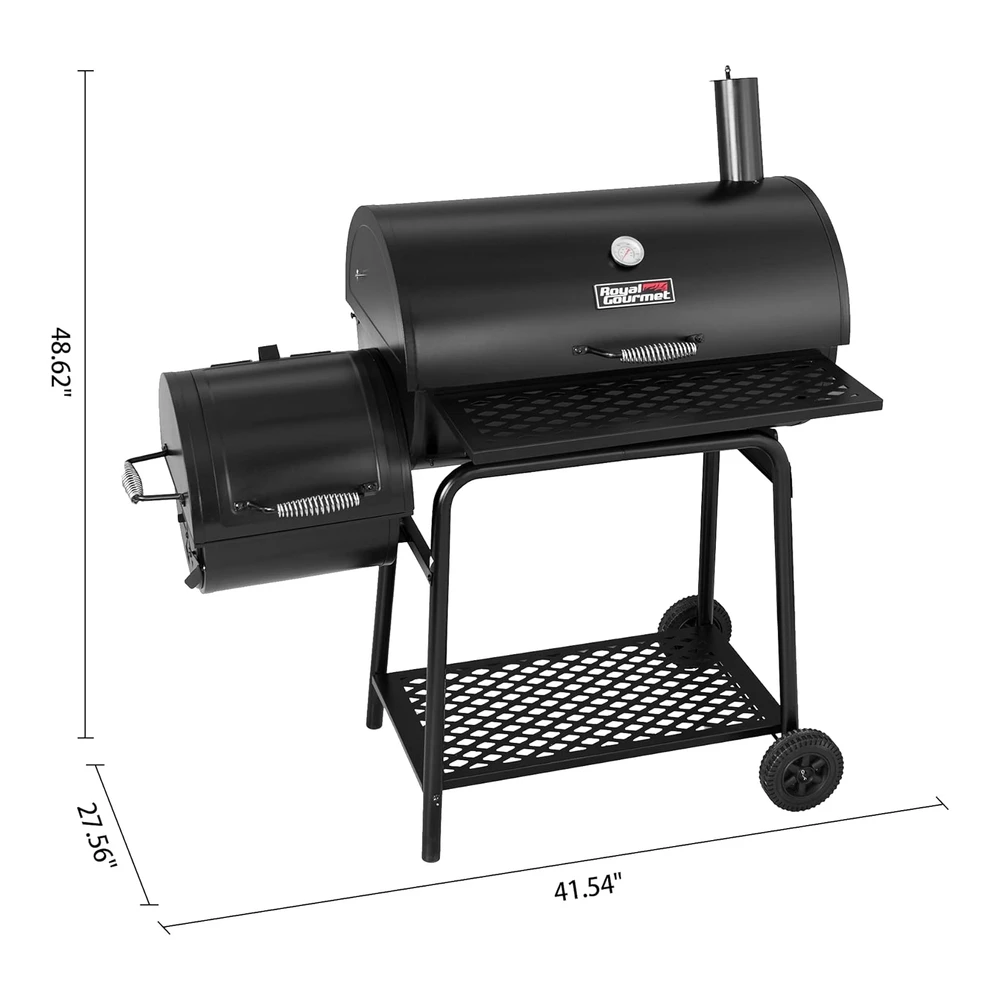 Royal Gourmet Cc1830fc - Ahumador de Carbón (Parrilla + Cubierta) - Color Negro